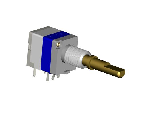 9mm Rotary Adjustable Resistor With 1mm Push Travel Switch Featuring Flat Shaft Type Suitable For Industrial Electronic Devices And Accurate Resistance Adjustment